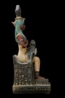 Unique Ancient Egyptian Antiquities Statue Sculpture Seated Isis Nursing Horus