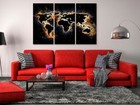 World Map Canvas Print Framed Wall Art Picture Image K-b-0044-b-e