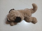 Fao Schwarz Plush Puppy Dog 12  Brown Black Laying Down