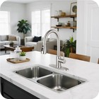 Kitchen Sink Faucet Brushed Nickel Single Handle Swivel Pull Down Sprayer Mixer