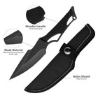 Tactical Outdoor Camping Black Fixed Blade Knive Straight Knife W  Nylon Sheath