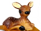 1950 s Idlewild Park Ligonier Pa  4 l Wooden Deer Fawn Souvenir Coin Bank