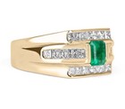 14k Natural Zambia Emerald Ring 14k Solid Yellow Gold Emerald Ring Gold Ring