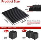 12-96pack Acoustic Wall Panels Studio Sound Noise Proofing Insulation Foam Black