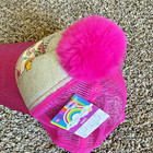 Unicorn Rainbow Pom Ball Birthday Girl Snapback Glittered Baseball Cap hat