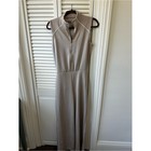 Nwot Sleeveless Wide-leg Jumpsuit With Zip Front In Taupe