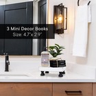 Farmhouse Bathroom Decor - Funny Rustic Wooden Mini Books  4 7x2 9   Black