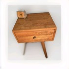 Vintage Wood Mid Century  Modern Side Bedroom Table End Table