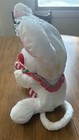 Fisher Price 1987 Puffalump Christmas Mouse Candy Cane White Plush Nylon Vintage