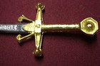 Ornate Metal Letter Opener Sword 6     Brass Color Metal Handle Free Shiping