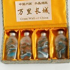 4pc Chinese Painted  great Wall Of China  Glass Snuff Bottle