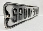 24  Vtg Spooner Av  Embossed Pressed Steel Street Road Sign - Altoona  Wisconsin