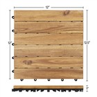 10 Pcs Waterproof Acacia Wood Interlocking Flooring Tiles For Outdoor   Indoor