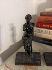 Antique Art Deco Bookend Pair  Vintage Venus De Milo Cast Metal