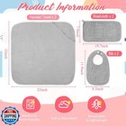 Hahafelt 6 Pcs Baby Hooded Towels Washcloths And Bibs Set Muslin Cotton Soft 