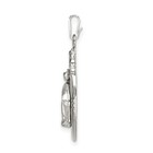 Sterling Silver White Epoxy   Crystal Miraculous Medal Pendant