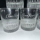 Set Of 5-crown Royal Old Fashioned Low Ball Whiskey Glasses Rocks Ribbed Bottom