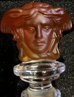 Versace Rosenthal Medusa Amber Crystal Wine Bottle Stopper New In Box