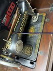 Singer Antique Original Pre-1930 Treadle Sewing Machine Wood Cabinet Accessories