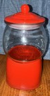 Gumball Machine Candy Dispenser Red   Clear Glass Globe Collectible
