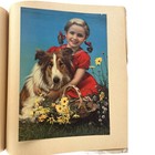Vintage Scrapbook Filled With Illustrations  Cards  Children Pictures 1930-1950s