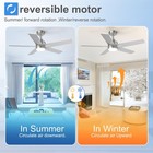 52 Inch Brushed Nickel Ceiling Fan With Light And Remote Control dimmable 3 C   