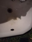 Vtg Mid Century Deco Cast Iron White Porcelain Corner Sink Kohler