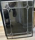 Antique Leaded Glass 22 5    X 17 5    Transom Window Old Vintage