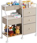 Baby Organizer And Storage Cart 3-tier Baby Rolling Cart With Dividers  drawe Us