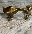 Vintage Pair Of Brass Ducks Figurines Made In Korea Mcm