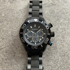 Akribos Xxiv Ak512bk All St  Steel Quartz Men s Watch 47mm Black Case   Band B-i