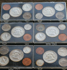 1957-1963  6 mint Year Sets Silver Coins Franklin Half Quarter Dime Uncirculated