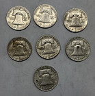 Franklin Half Doliar Lot Of 7   90  Siiver