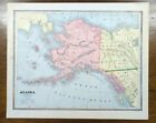Vintage 1883 Alaska Map 13 x11   Old Antique Original Aleutian Islands Juneau Ak