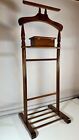 Rare Mcm Solid Mahogany Hardwood Men s Valet Butler Suit Stand With Drawer