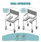 Bedside Commode With Wheels  Shower Wheelchair With 300 Lbs Weight Capacity