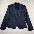 White House Black Market Black Blazer With Notched Lapels And Bow Detail Sz 12