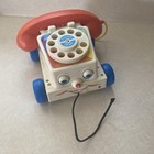 Fisher Price Vintage Chatter Telephone Rotary Dial Pull Along Toy Phone Works 