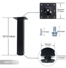 10 Inch Adjustable Metal Furniture Square Black Legs - Set Of 4 - Fast Shipping