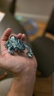 Resin Dragon Figurine Statue Miniature Fantasy Dragon Figure Gray Blue Small