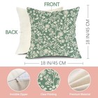 Spring Summer Green White Floral Decorative Throw Pillow Covers 18 Green Floral