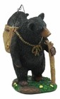  gone Fishing  Mother Black Bear With Cub In Fishing Backpack Statue Wildlife
