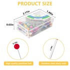 300pcs Sewing Pins For Fabric  Straight Pins With Glass Ball Heads  Multicolor
