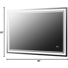 Dimmable Led Lighted Bathroom Mirror Touch Vanity Mirror Anti-fog 3000k-6000k Us