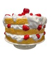 Vintage Strawberry Shortcake Ceramic Pedestal Footed Cake Plate   Dome Cover