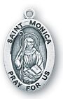 925 Sterling Silver Saint St  Monica Pendant Medal Necklace With Chain