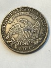 1826 Capped Bust Half Dollar Fine Details Marks On Face Of Coin Free Ship