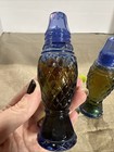 Vintage Avon Cobalt Blue Diamond Glass Salt Pepper Shakers Set 1970 s  Sonnet