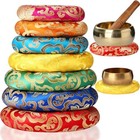  7 Pieces Silk Singing Bowl Cushion Set O Ring Cushion Pillow Pad For 6-12 