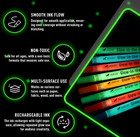 8 Colors Glow In The Dark Markers     2mm Round Tip Neon Fluorescent Paint Pens 
